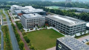 Luftaufnahme eines Gebäudes auf dem Campus Wageningen