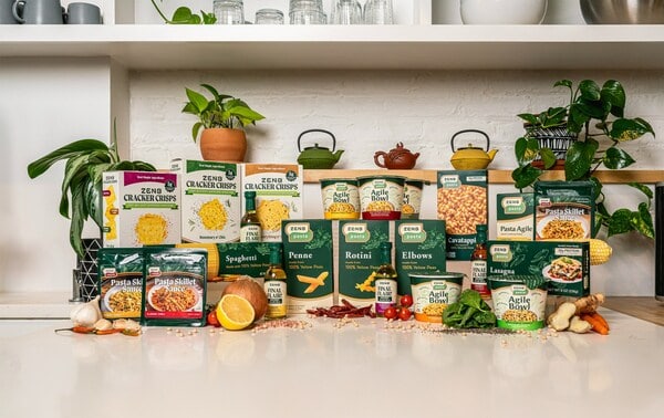 ZENB Produktlinie an Pasta-Alternativen aus gelben Erbsen