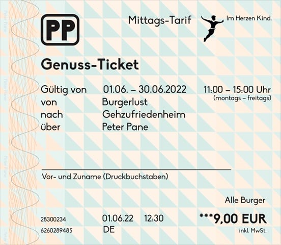 peter pane genuss ticket