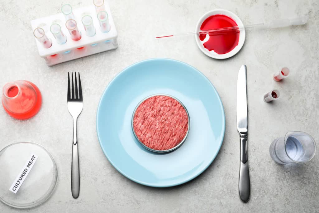 kultiviertes fleisch auf tisch