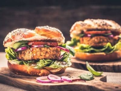 vegan pflanzliches Fleisch Ersatz Burger