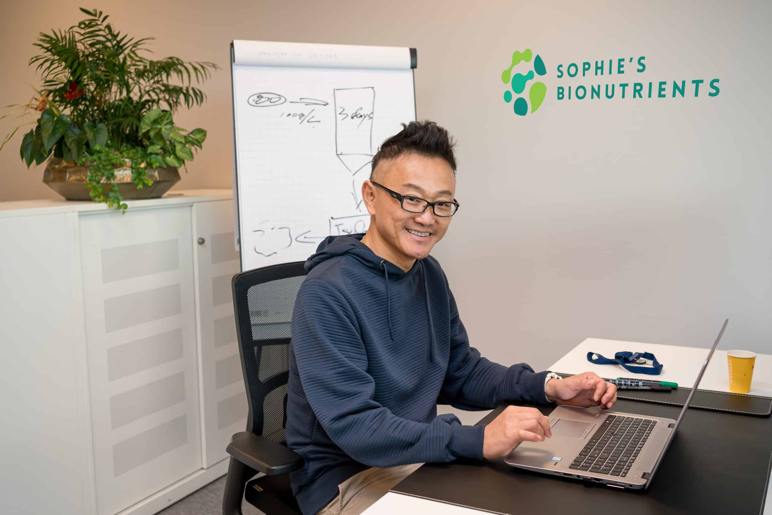 Eugene Wang of Sophies Bionutrients in Wageningen Office