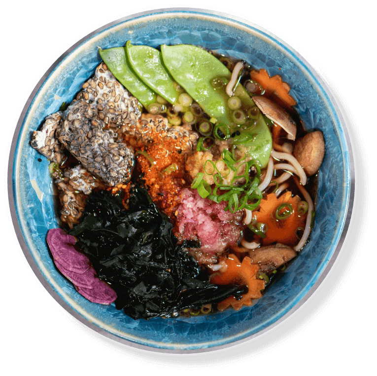 kinoko's fungi-based product served with vegetables
