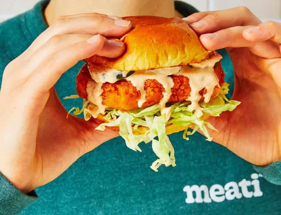 Meati Mushroom chicken burger