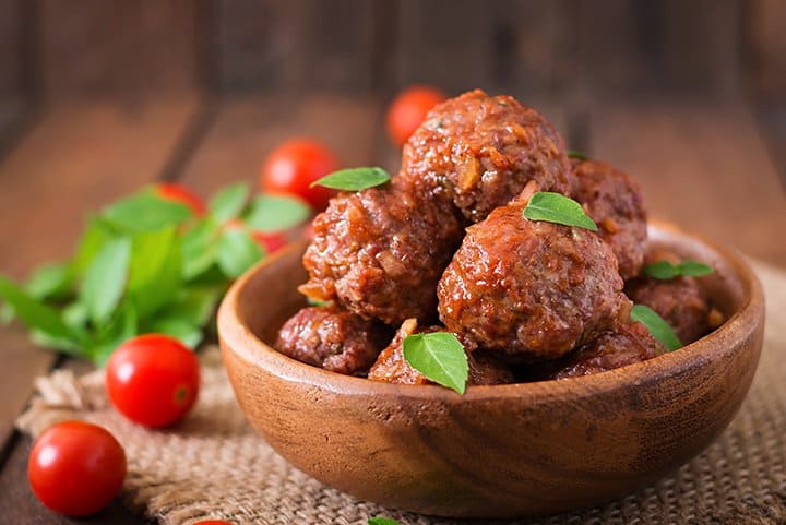 A bowl of mycoprotien meatballs