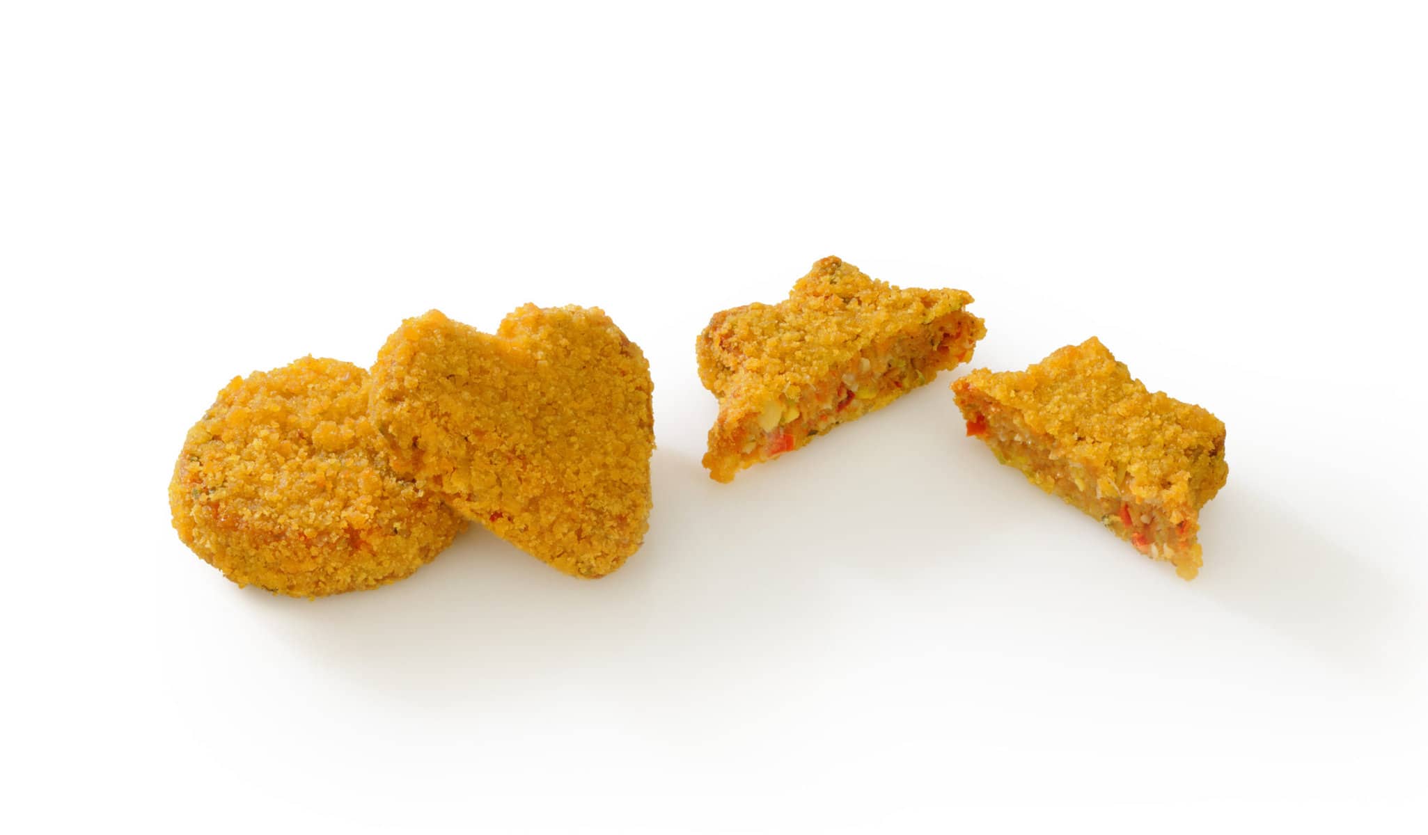 Vegetable nuggets with different shapes