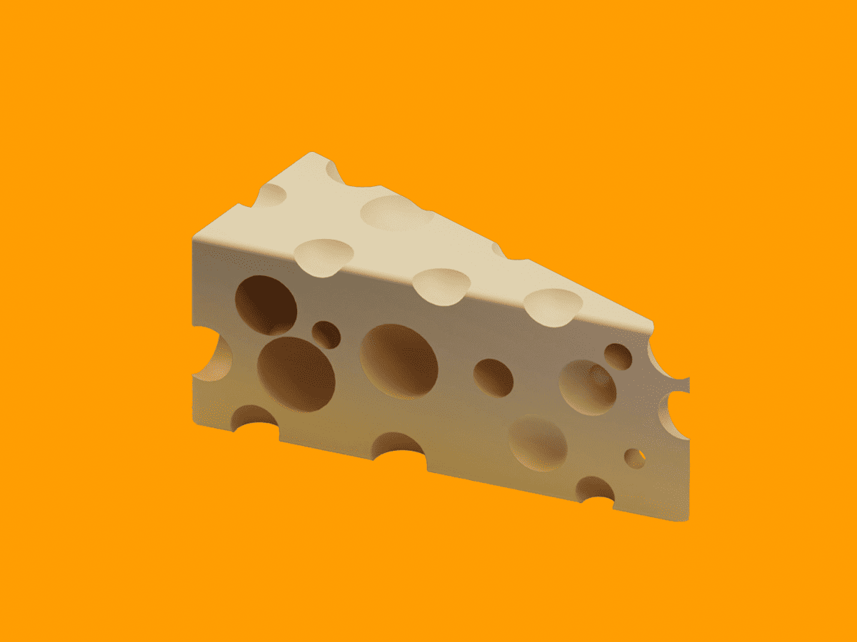 A cheese wedge