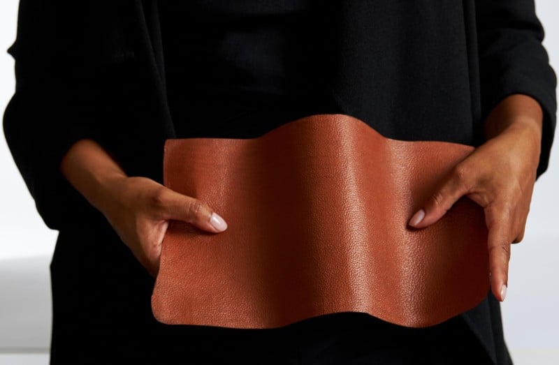 a piece of cultured leather that looks like animal leather