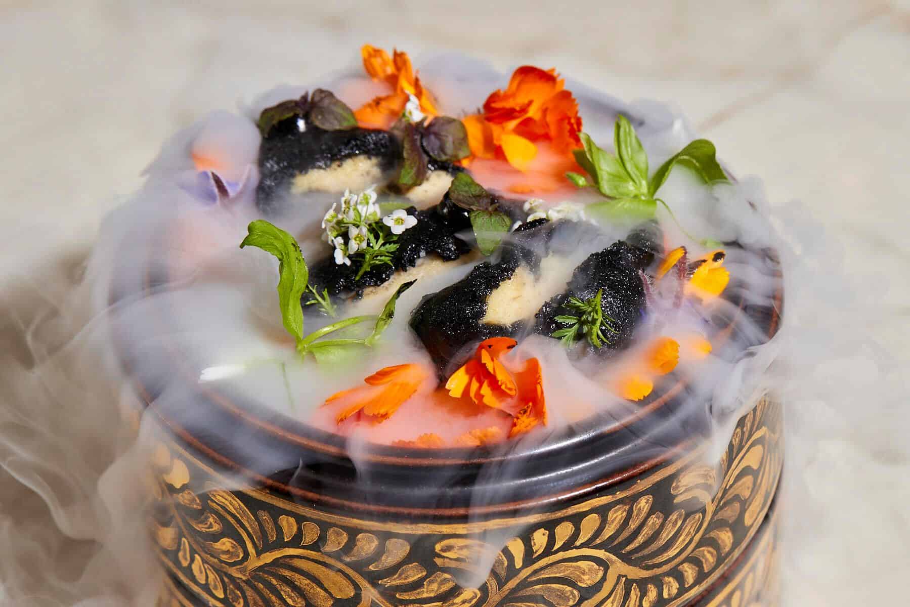 Crenn Cultivated Chicken Dish at Bar Crenn