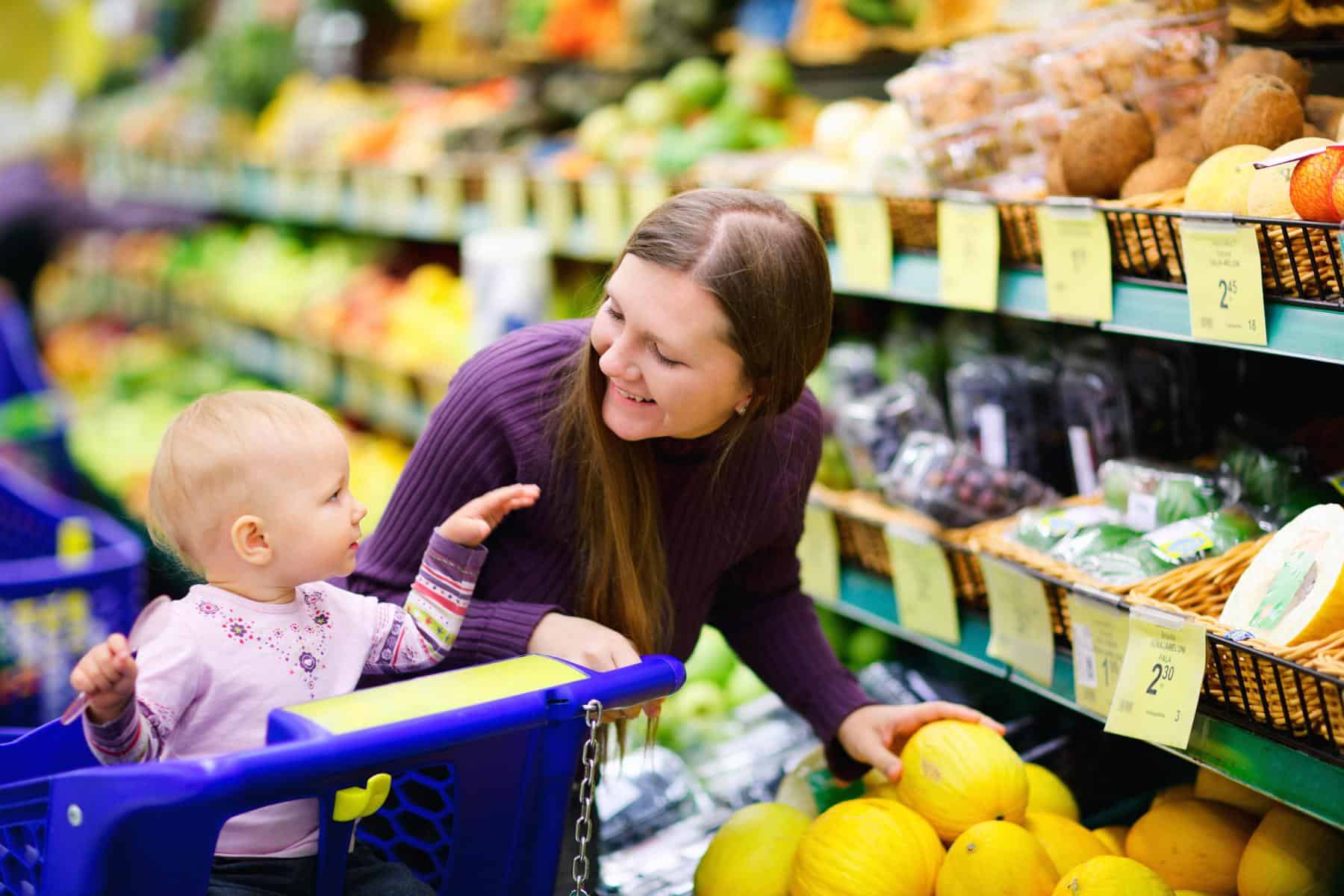 Woman buying fruit