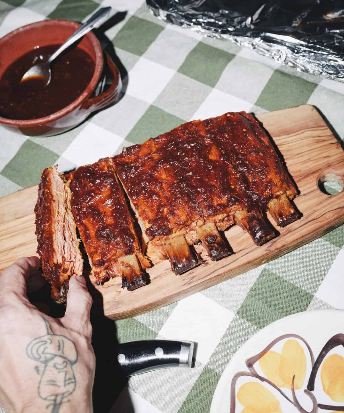 Plant-based ribs with bones