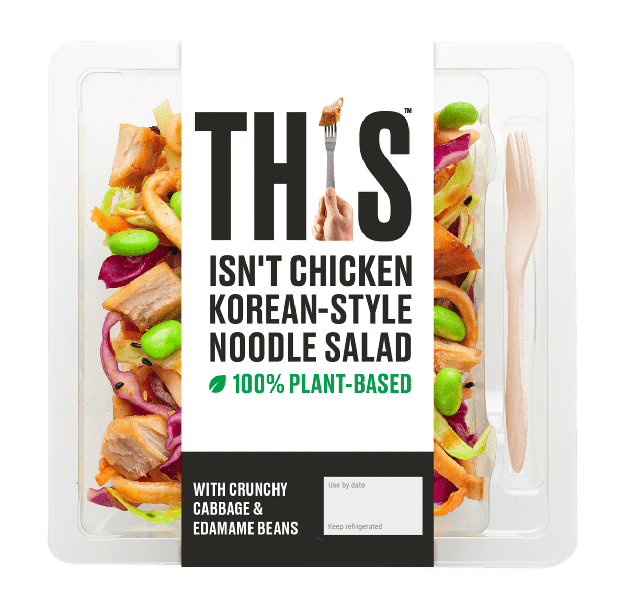A Korean style salad featuring THIS plant-based chicken