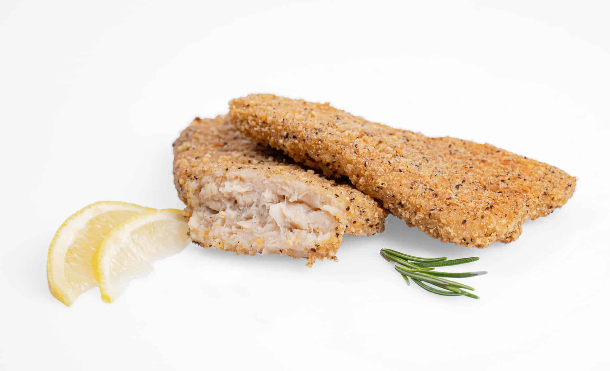 plant-based fish filet with pepper crust