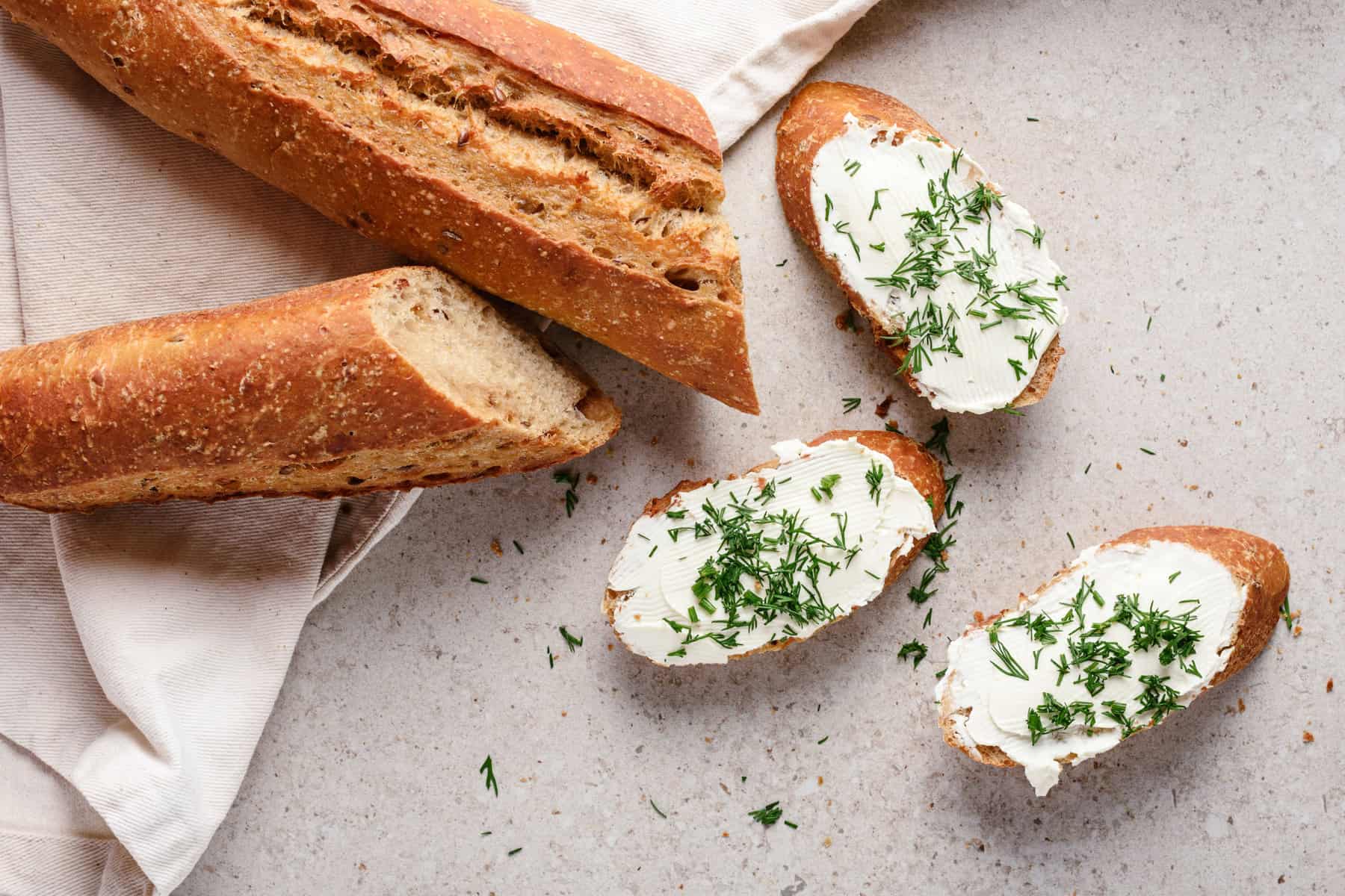 Baguette with spread, AGRANA