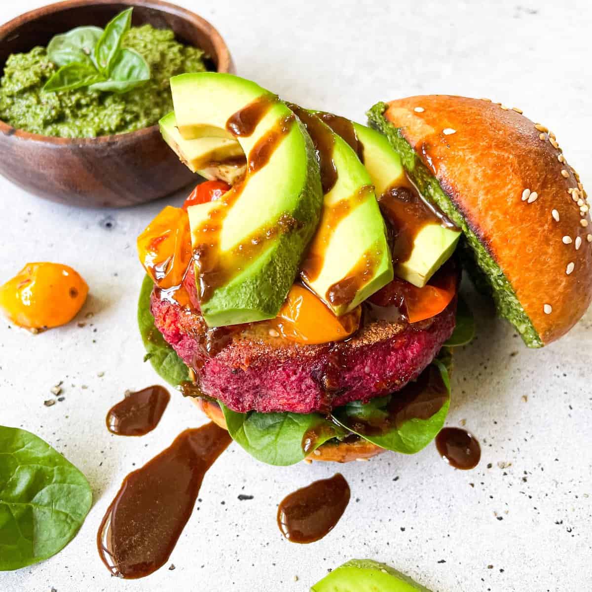 Plant-based beet burger