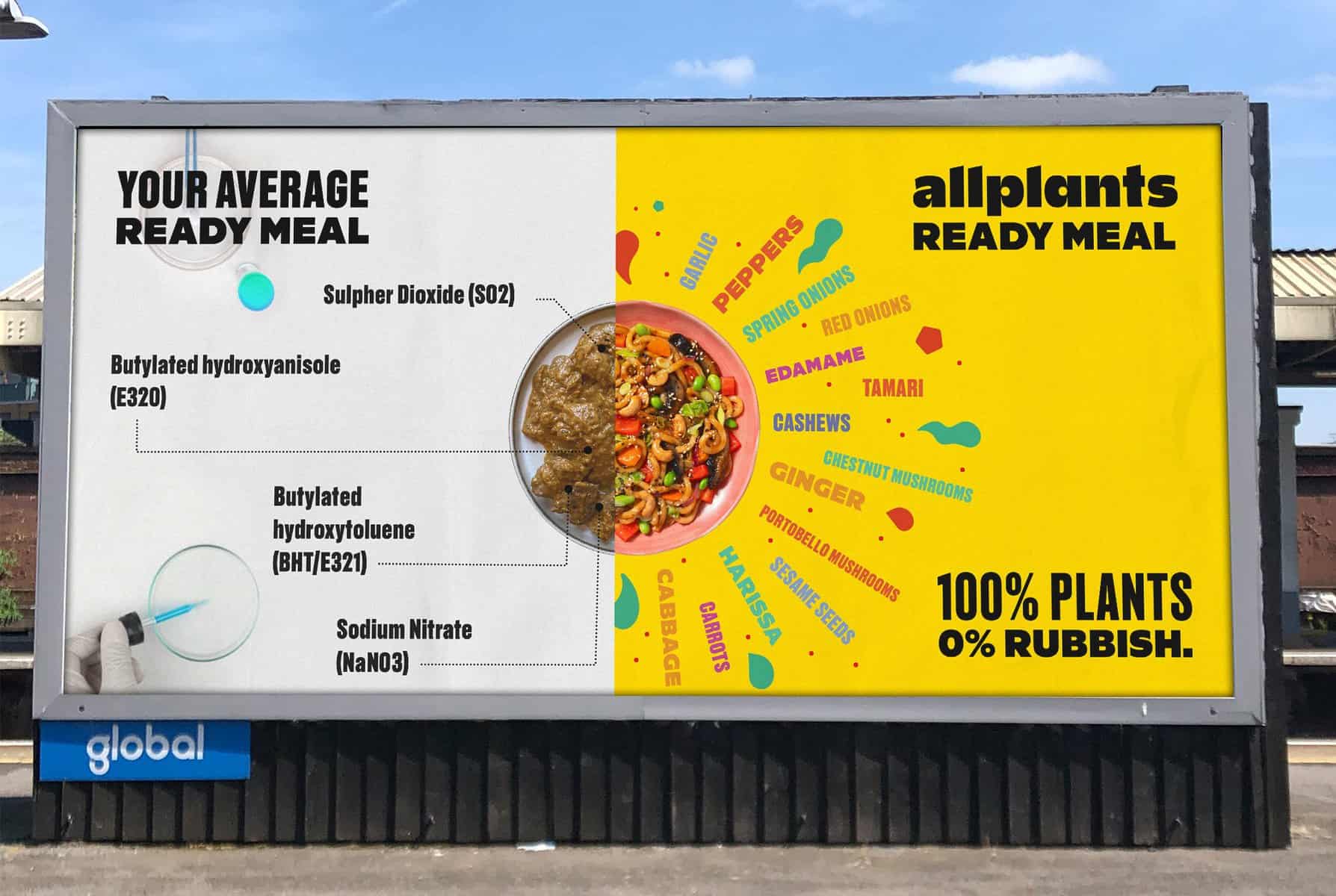 allplants ready meal nutrition billboard
