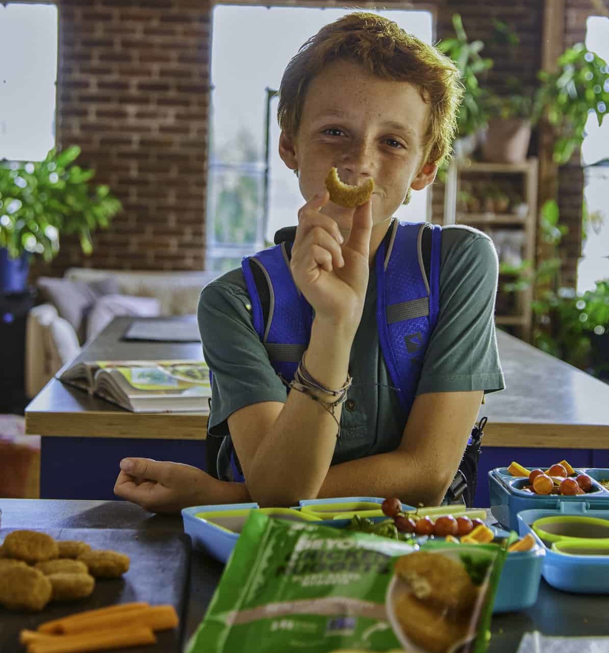 Beyond Meat Kid Eating Nuggets