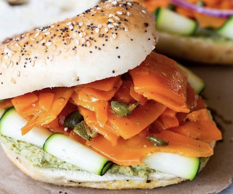 Plant-Based Salmon Lox Bagel